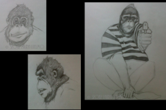 Bocetos para ilustración Lápiz sobre papel, 2012 -          Sketches for illustration. Pencil on paper,  2012