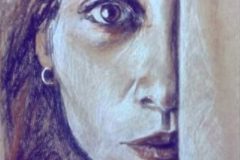 Semi-autorretrato. Técnica mixta sobre papel, 2014- Semi-self portrait. Mixed media on paper, 2014
