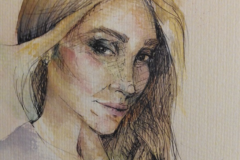 Autorretrato. Técnica mixta sobre papel. Febrero de 2017 - Self-portrait. Mixed media drawing technique on paper. February 2017