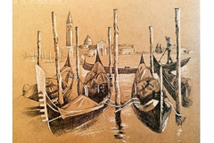 Góndolas. Técnica mixta sobre papel, 2018 - Gondolas Mixed media on paper, 2018