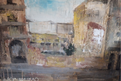 Solares urbanos. Técnica mixta sobre tabla, 2013 - Urban plots. Mixed media on table, 2013