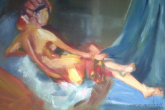 Boceto maja desnuda-3, acrílico sobre tabla, 2013 -Sketch maja nude-3, acrylic on wood, 2013
