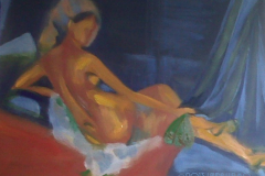 Boceto maja desnuda-4, acrílico sobre tabla, 2013 - Sketch maja nude-4, acrylic on wood, 2013