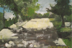 Camino ancho con árboles Acrílico sobre tabla, 2013 -  Wide path with acrylic trees on board, 2013