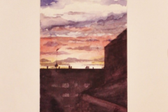 Nocturno. Acuarela sobre papel. 25 x30. Diciembre de 2014 - Night.  Watercolor on paper. 25 x 30, December 2014