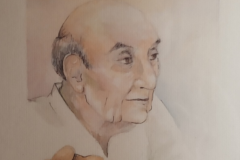 Retrato abuelo Cesar, 22x30. Acuarela sobre Papel. 2018 - Grandpa Cesar Portrait , 22x30. Watercolor on Paper, 2018