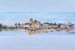 La catedral desde el río, acuarela sobre papel, 19x4,5, marcapaginas, 2018 - The cathedral from the river, watercolor on paper, 19x4.5, bookmarks, 2018