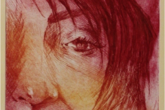 Hemicara izquierda color. Grabado sobre papel,  2012 - Hemicara left color. Engraving on paper, 2012
