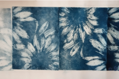 Flores: Degradado en azul,  Acuarela sobre papel, 2014 -Flowers: Gradient in blue, Watercolor on paper, 2014