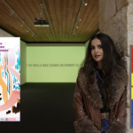 Composición cartel SAC-USAL exposición y folleto sobre fotografía obra y artista ganadora V Premio Laura Luelmo de arte Contemporáneo 2024